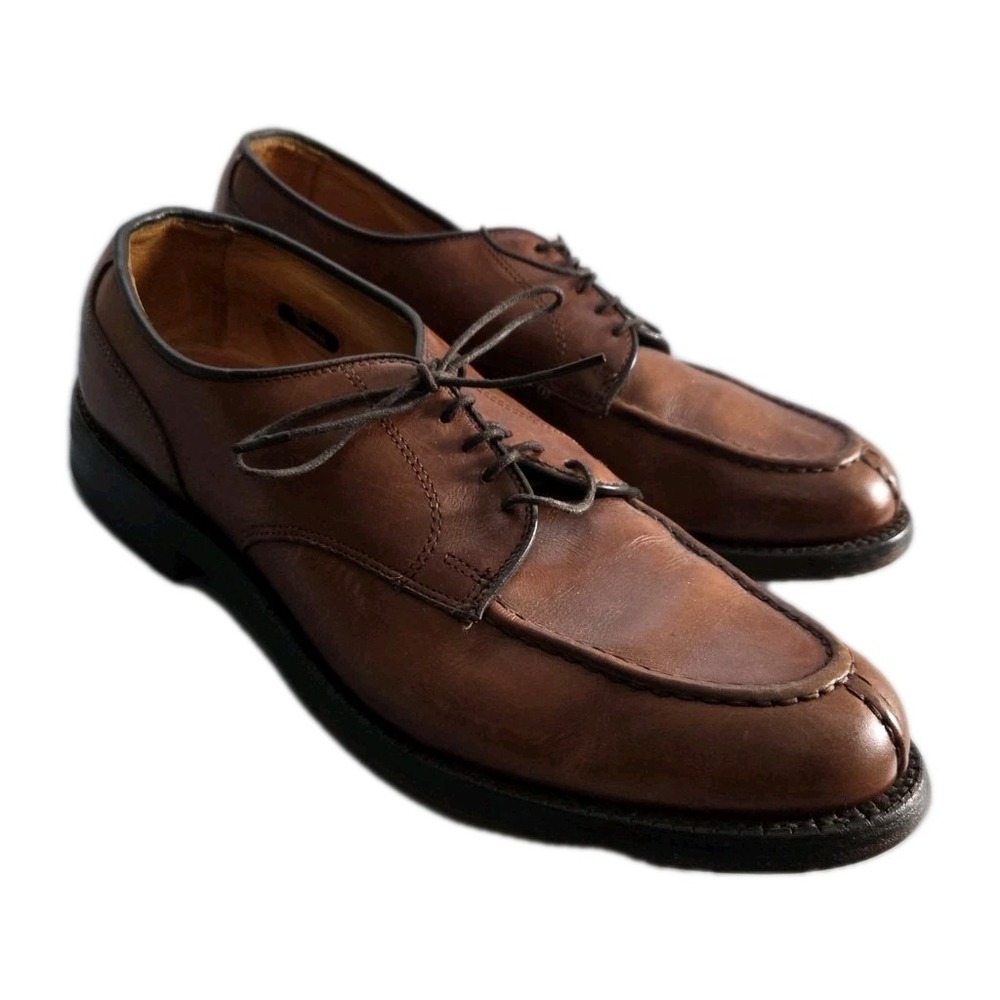 Allen Edmonds Bradley Split Toe Oxford Men's Size 9 B‎ Dress Shoe Brown Leather
